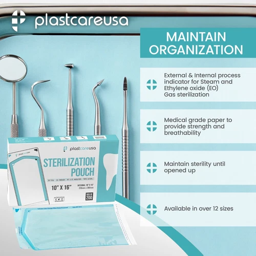 200 10" x 16" Large Self-Sealing Sterilization Pouch Sterilizer Bag Autoclave image 5
