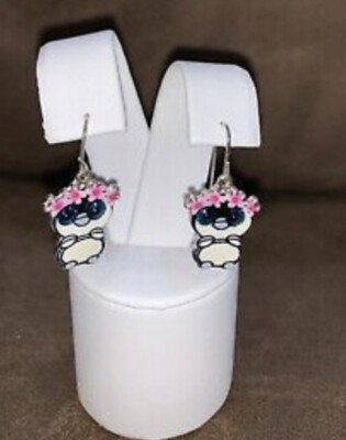 JUSTICE EARRINGS PENGUIN HAWAII DANGLING EUROWIRE SHIMMERING SUPER CUTE FUN!!