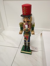 C5- Northlight 14" Red and Gold Wooden Christmas Nutcracker King with Scepter