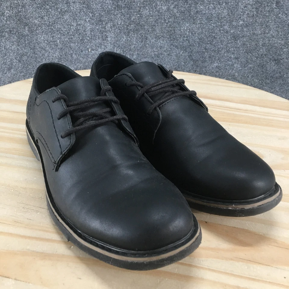 Zapatos de vestir Dexter para hombre 7 Oxford negros imitación cuero con cordones parte superior baja punta redonda Foto 3 de 4