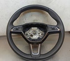 Skoda Kodiaq 2017-2020 Front Steering Wheel Black Leather Genuine OEM