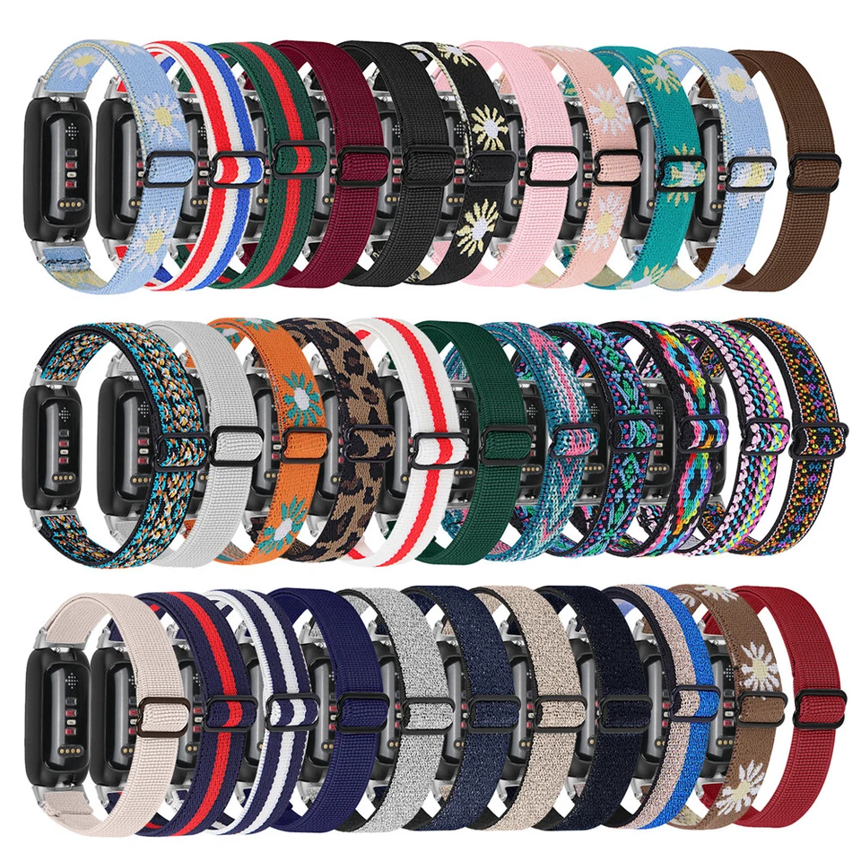 For Fitbit Inspire 3 Elastic Nylon Sport Loop Wrist Watch Band Strap Wristband - Image 2 of 4