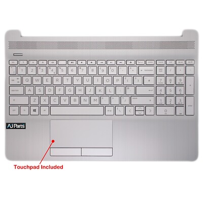 Für HP 15-dw1086nl Silber Tastatur Handauflage Touchpad Abdeckung UK L53737-031