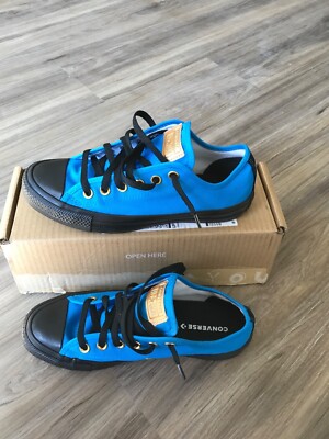 Converse Chuck Taylor All Star Low, Dial-up Blue/Black/Gold Accents, Sz. 5.5/7.5