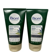 Bioré Daily Detox with Green Tea Extract, Creamy Pore Exfoliator, 2-Pack
