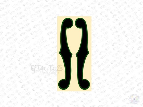 F Hole Iban Paul Gilbert style Guitar and Bass Decals sticker set 2 Color - Picture 11 of 20