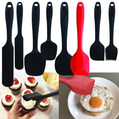 8PCS Heat Resistant Food Grade Silicone Spatulas Set Kitchen Cooking Baking Tool