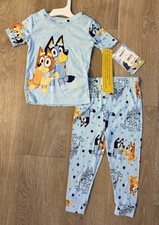 NWT Bluey Boy's Size 2T Short Sleeve 100 Cotton Blue Printed Pajama Set