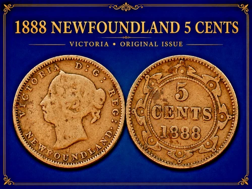 1888 Newfoundland 5 Cents — photo from the most recent tracked eBay sale