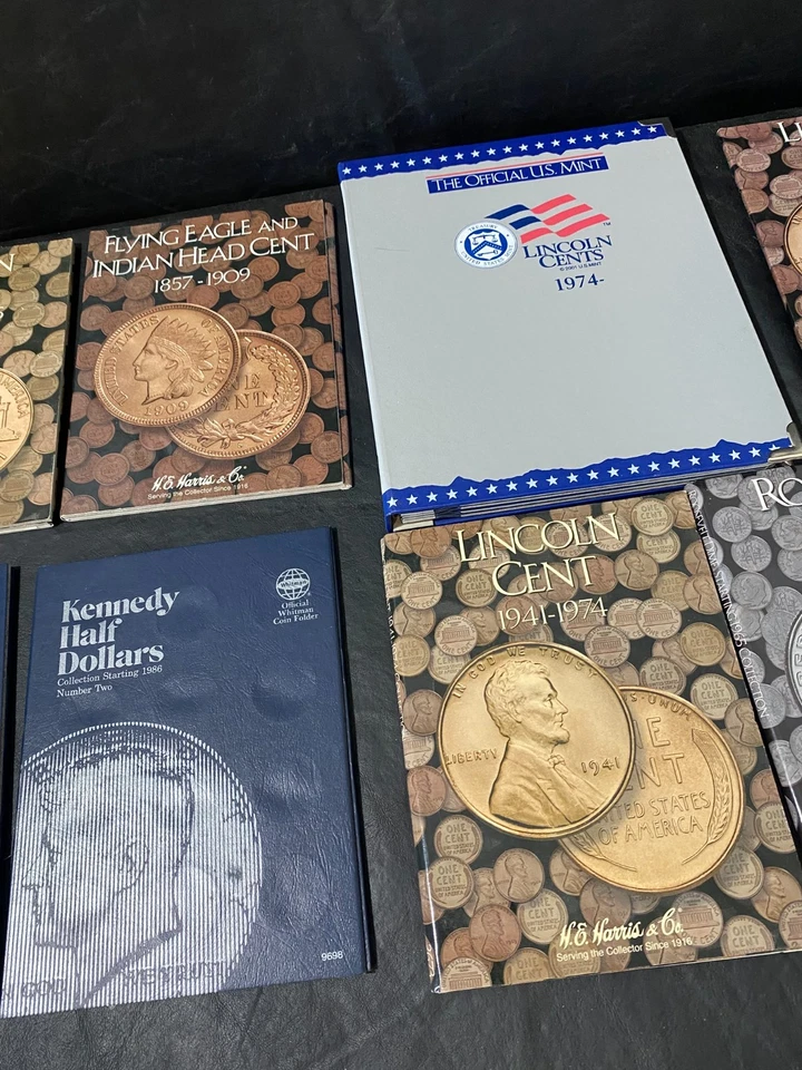 Lote porta monedas medio dólar Liberty Kennedy Lincoln Cent Flying Eagle Dime+ Foto 4 de 4