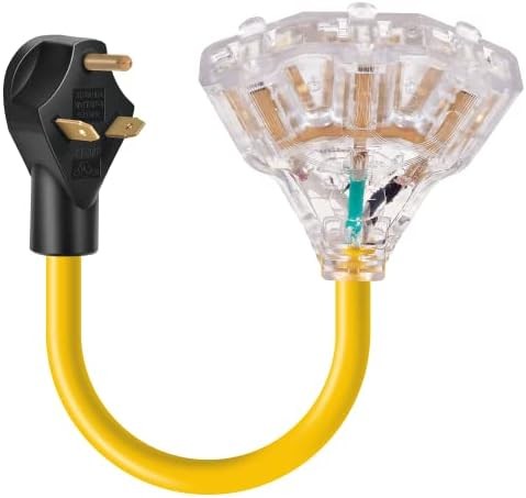 30 Amp to 15 Amp Generator Adapter Cord 1.5ft