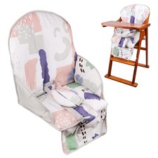 High Chair Pad, High Chair Cushion, Cute Pattern, Comfortable Seat Belt Desig...