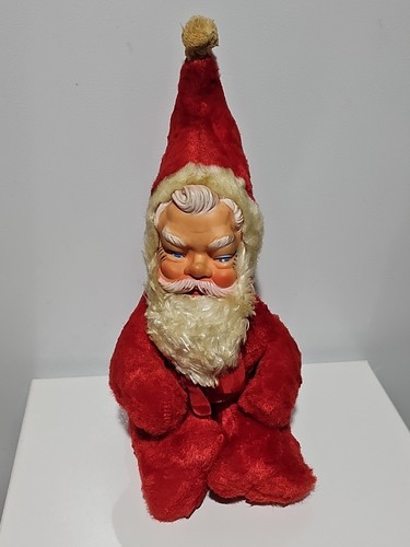 VINTAGE BABBO NATALE FACCIA DI GOMMA PELUCHE PELUCHE 14" stile Rushton
