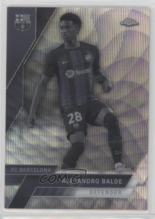 2022 Topps Chrome FC Barcelona Black & White Wave Refractor Alejandro Balde b6y