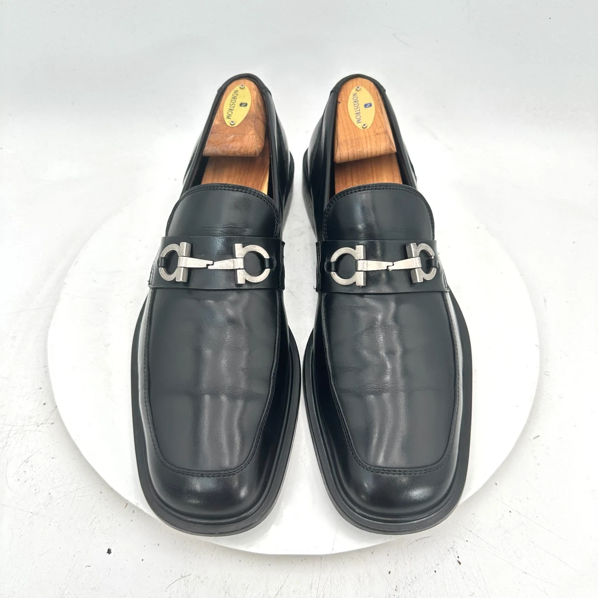 Salvatore Ferragamo Men\'s Dress Shoes size 11 1/2 Black Salvatore Ferragamo Mens Dress Shoes Magic Patent Shiny  main image 4