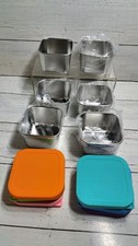 Contenedores de aperitivos de acero inoxidable de 6 piezas contenedores de condimentos de metal para alimentos...