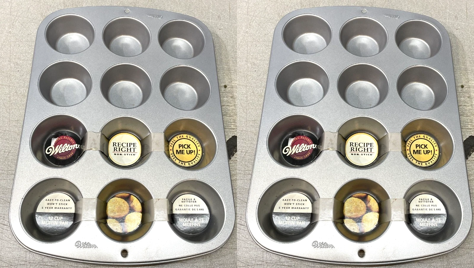 TWO 2 NEW Wilton Recipe Right Non-Stick 12 Muffin Pans 14.5x10.5x1.5"