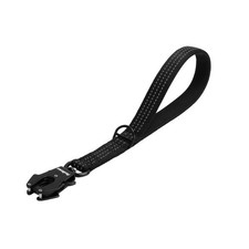 Short Dog Leash 12 Inch Black Nylon Traffic Leash with Padded Handle Clip