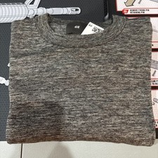 NEW H M Sweater Mens Size Medium Heathered Marbled Gray Crew Neck Pullover