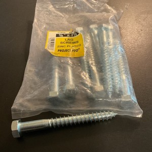 Nine 3/8" x 3-1/2" Zinc Plated Hex Head Lag Bolt Screws 232-3206