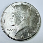 1964 Kennedy Half Dollar 90% Silver Circulated Condition US Coin Free Ship #8415