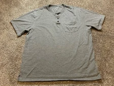 Duluth Shirt Men XL Gray Longtail T Relaxed Fit Short Sleeve Pocket Henley 67009