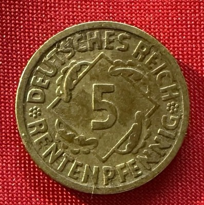 Germany 1924 5 Rentenpfennig. KM32, 18mm. Weimar Republic