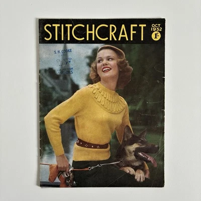 Stitchcraft October 1952 original vintage Strickanleitungen und Handarbeiten - Bild 1 von 4