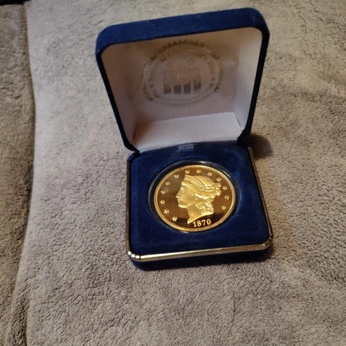 🪙  1870 CC I $20 I 24 Kt I Gold Plated Liberty Coin I National Collectors Mint