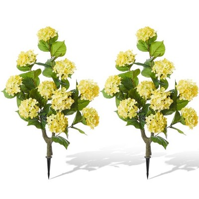 2 Pack 36  Artificial Hydrangea Trees Real Touch Faux Hydrangea Bushes Plants...