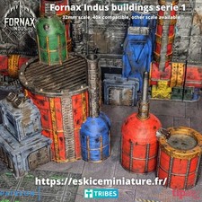 Scenografia Fornax Indus Buildings serie 1 28mm PLA Diorama Stampa 3D