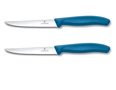 2er Set Victorinox Steakmesser Pizzamesser Küchenmesser Grill 11 cm BBQ BLAU - Bild 1 von 2