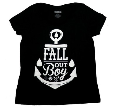 Fall Out Boy  WoAdult New T-Shirt  - Anchor Word Fallout Boy Logo Pic