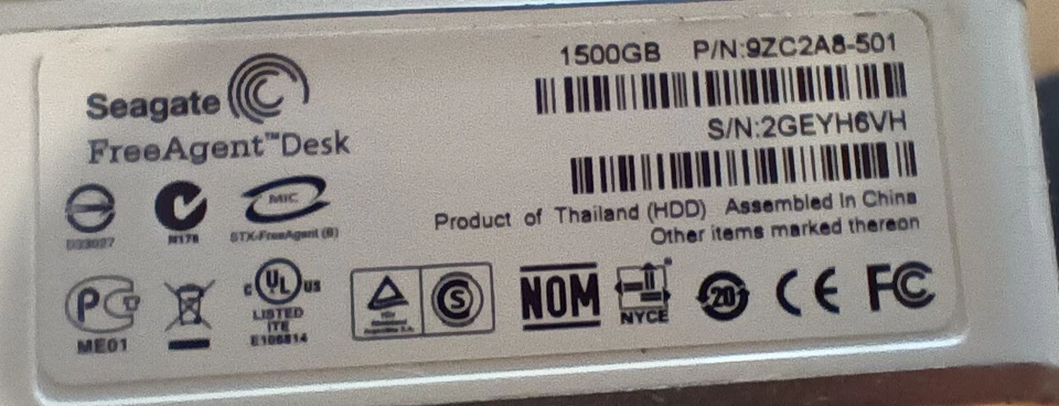 Seagate FreeAgent Desk 1.5TB USB Desktop External Hard Drive 9ZC2A8-501 - Image 4 of 4