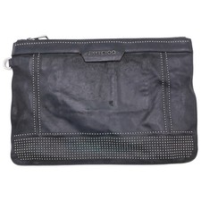 Borsa pochette Jimmy Choo in pelle con borchie decorazione seconda nera