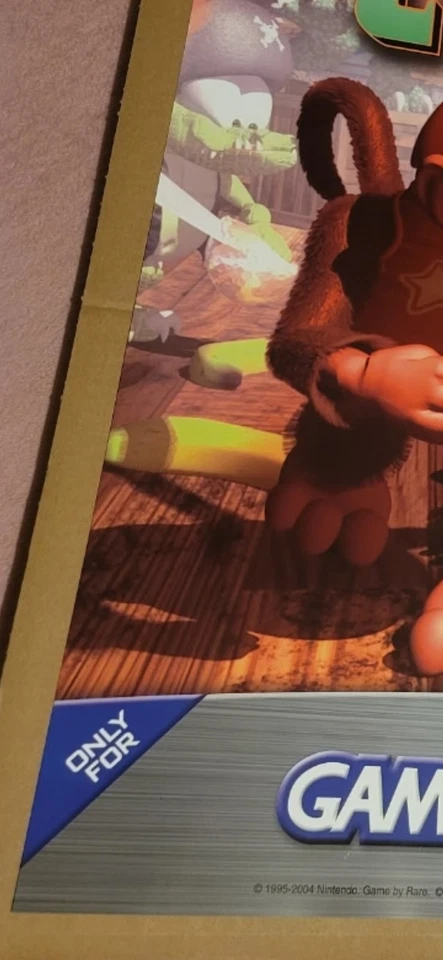 Póster Donkey Kong Country 2 22x28 2004 Gameboy Advance Promo Brillante RARO COMO NUEVO Foto 2 de 4