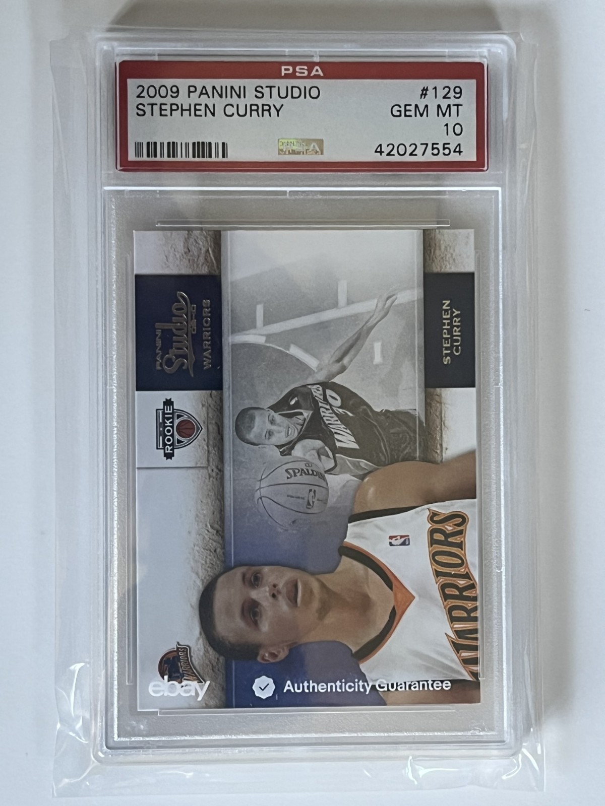 2009-10 Panini Studio Stephen Curry #129 RC Rookie Warriors PSA 10 GEM MT