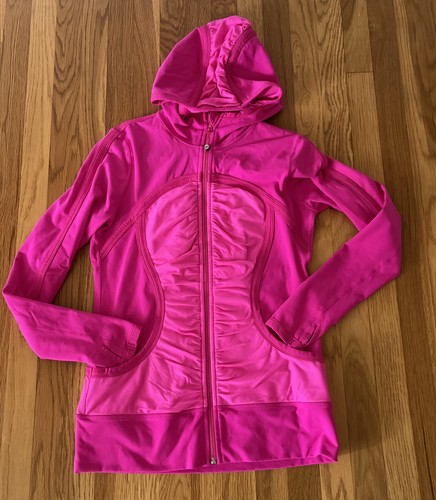 Giacca con cappuccio Lululemon Pure Balance Paris rosa taglia 10