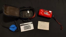 ROKINON SK-102, 35mm Camera, Focus Free, NO FILM, Red, Vintage, + Carrying Case