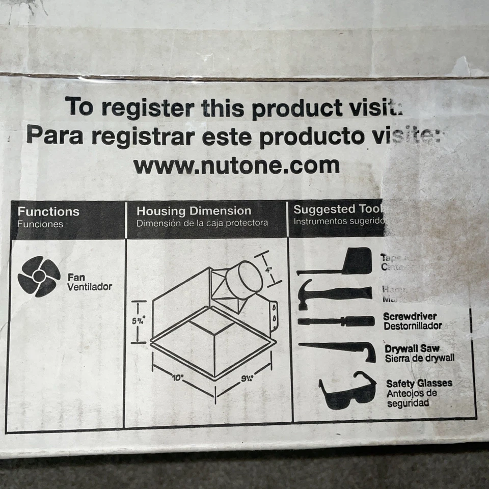 Ventilador de banheiro NuTone InVent Series resistente 80CFM teto instalação lateral - Imagem 4 de 4