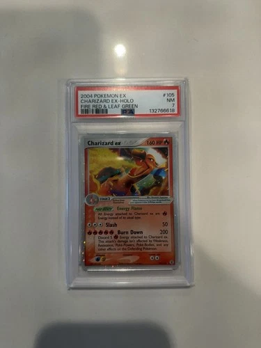 2004 POKEMON EX FIRE RED & LEAF GREEN #105 CHARIZARD EX-HOLO PSA 7