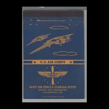Matchbook Cover Military Post Card Army Air Forces Storage Depot Indianapolis IN