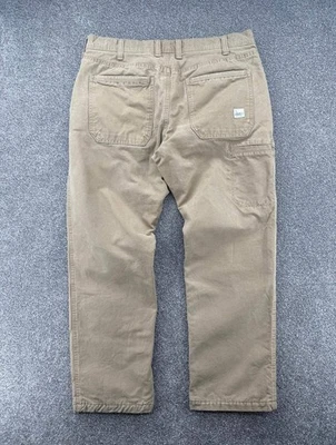 Vintage Eddie Bauer Men's Beige Fleece Lined Outdoor Chino Trousers- W36" x L30" - Image 1 of 4