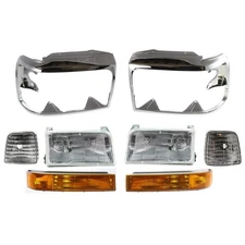 Headlight Kit For 92-96 Ford F-150 Bronco F-250 F-350 Corner Light Turn Signal