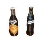 LOT OF 2 VTG Miniature Coca Cola Glass Bottles Metal Caps 3 inch Liquid Filled