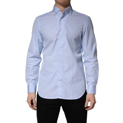 EMANUELE MAFFEIS Hemd hellblau Langarm festliches Kleid 40/US15,75/M 250usd