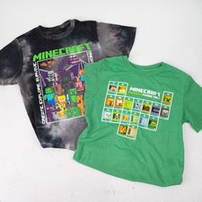 Mojang Minecraft Graphic Tee 2-Pack green black tie-dye S GREAT COND.