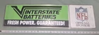Vintage Interstate Batteries Metal Sign NFL Football Sponsor
