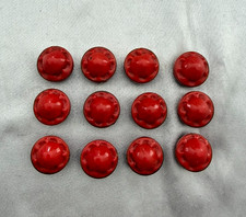 Lot of 12 Vintage Red Celluloid Tight Top 1/2" Matching Buttons #202
