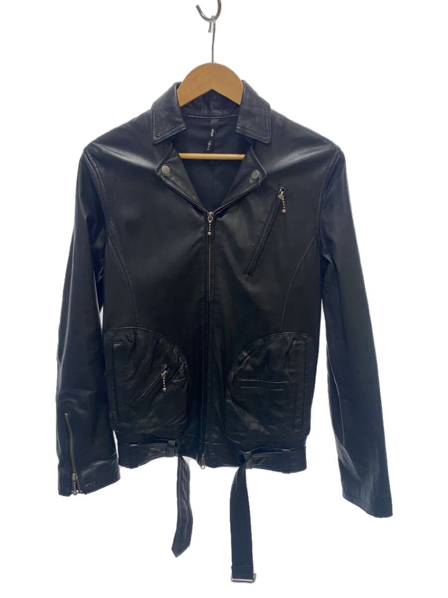 Glamb Black Sheepskin Leather Blouson Jacket Plain Style 2246